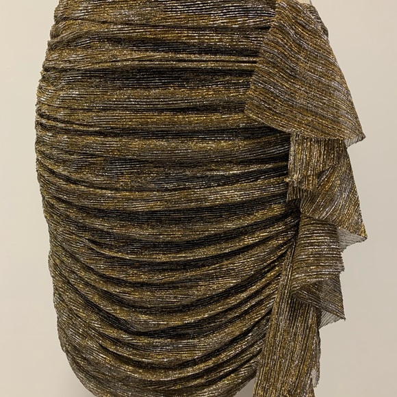 Zara Gold Thread Mini Skirt Size Medium NWOT New Without Tags - Picture 7 of 16